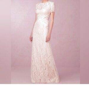 BHLDN Watters Beilin Size 6 shimmer lace with light pink/nude lining. Beautiful